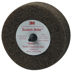 ‎Scotch-Brite Rivet Cleaning Disc 07410 4″ × 1-1/4″ A MED - Exact Tool & Supply