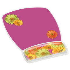 3M Gel Mousepad Wristrest MW308DS Compact Size Clear Gel Daisy Design 6.8″ × 8.6″ × 0.75″ - Exact Tool & Supply