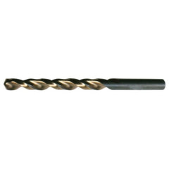 1/2 RHS / RHC HSS 135 Degree Split Point Heavy Duty Parabolic Jobber Length Drill - Black & Gold - Exact Tool & Supply