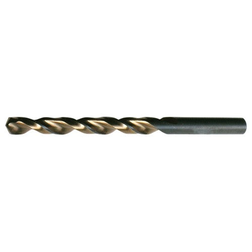 23/64 RHS / RHC HSS 135 Degree Split Point Heavy Duty Parabolic Jobber Length Drill - Black & Gold - Exact Tool & Supply