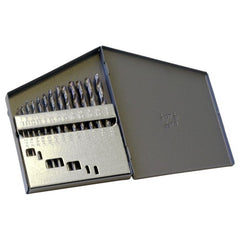 ‎1/16-1/4 RHS / RHC HSS 135 Degree Split Point Heavy Duty Jobber Length Drill Set - TiAlN - Exact Tool & Supply