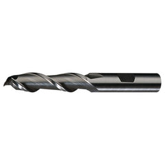 ‎1″ × 1″ × 4″ × 6-1/2″ RHS / RHC HSS HSS Single End 2-Flute Center Cutting High Helix Finishing End Mill - Bright - Exact Tool & Supply