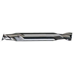 ‎1/8″ × 3/16″ × 3/4″ × 3-1/8″ RHS / RHC HSS HSS Double End 2-Flute Center Cutting Finishing End Mill - TiCN - Exact Tool & Supply