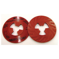 3M Disc Pad Face Plate Ribbed 81732L Extra Hard 5″ Red - Exact Tool & Supply