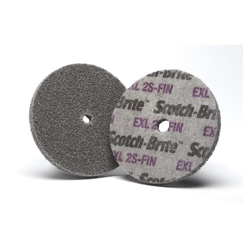 Scotch-Brite EXL Unitized Wheel XL-UW 2S Fine 3″ × 1/4″ × 1/4″ - Exact Tool & Supply