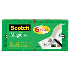 Scotch Magic Tape 810K6 6 rolls of 3/4″ × 1000″ - Exact Tool & Supply
