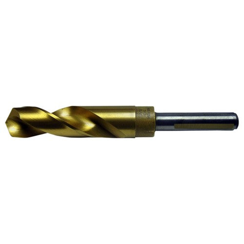 7/8 RHS / RHC HSS-CO 8% (M42) 118 Degree Split Point 1/2″ Reduced Shank Silver & Deming Drill - TiN - Exact Tool & Supply