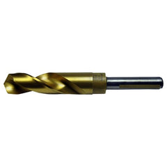 31/32 RHS / RHC HSS-CO 8% (M42) 118 Degree Split Point 1/2″ Reduced Shank Silver & Deming Drill - TiN - Exact Tool & Supply