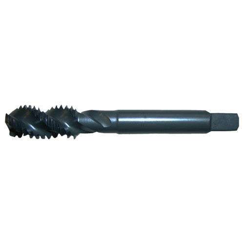 ‎3/8-16 UNC 3 Flute H3 HSS CNC Heavy Duty Plug Chamfer Spiral Flute Tap- Steam Oxide - Exact Tool & Supply