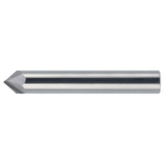 3/16″ × 3/16″ × 2″ STR / RHC Solid Carbide 2-Flute Single End Chamfer Tool - Bright - Exact Tool & Supply