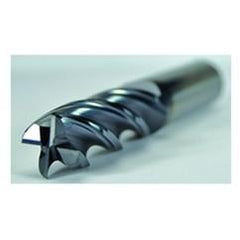 3/8 Dia. x 2-1/2 Overall Length 4-Flute .020 C/R Solid Carbide SE End Mill-Round Shank-Center Cut-AlCrN - Exact Tool & Supply
