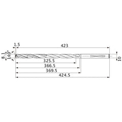 MVS0810X40S100 CARB DRILL