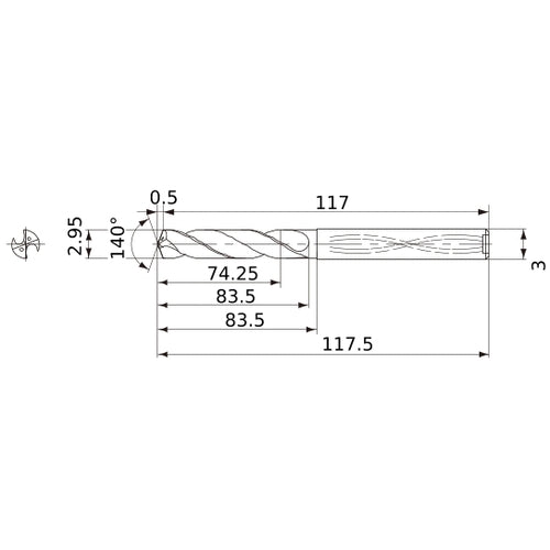 MWS0295X25DB CARB DRILL