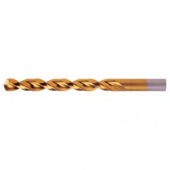 #35 RHS / RHC HSS-CO 8% (M42) 135 Degree Split Point Q-Cobalt Wide Land Parabolic Jobber Drill - TiN - Exact Tool & Supply