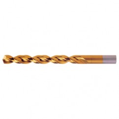 #9 RHS / RHC HSS-CO 8% (M42) 135 Degree Split Point Q-Cobalt Wide Land Parabolic Jobber Drill - TiN - Exact Tool & Supply