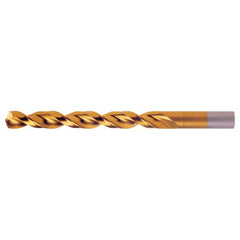 #1 RHS / RHC HSS-CO 8% (M42) 135 Degree Split Point Q-Cobalt Wide Land Parabolic Jobber Drill - TiN - Exact Tool & Supply