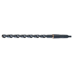 3/4 RHS / RHC HSS 118 Degree Notched Point Heavy Duty Extra Length Taper Shank Drill - Steam Oxide - Exact Tool & Supply