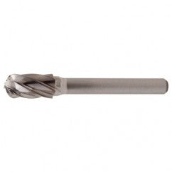 SC-5 Aluminum Cut Solid Carbide Bur-Cylindrical with Ball Nose - Exact Tool & Supply