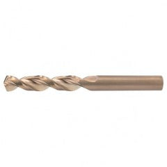 #1 RHS / RHC HSS-CO 8% (M42) 135 Degree Split Point Q-Cobalt Wide Land Parabolic Drill - Straw / Gold Oxide - Exact Tool & Supply