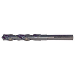 19/32 RHS / RHC HSS 118 Degree Radial Point Silver & Deming Reduced Shank Drill - Steam Oxide - Exact Tool & Supply