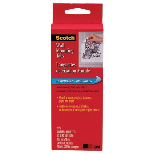 Scotch Wall Mounting Tabs 7221 1/2″ × 3/4″ 144 Tabs/Box - Exact Tool & Supply
