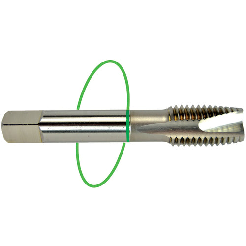 ‎1/4-20 Dia-H3-2 FL-Std Spiral FL Tap - Green Ring - Exact Tool & Supply