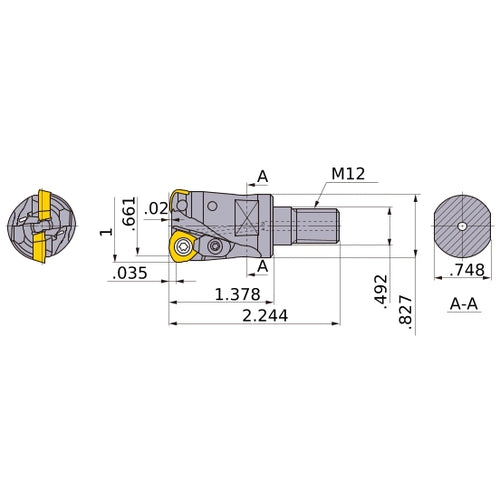 AJXU08R163AM1235 INDEXABLE END MILL