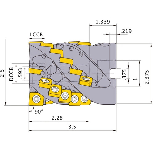 SPX4UR2524CA22A FACE MILL