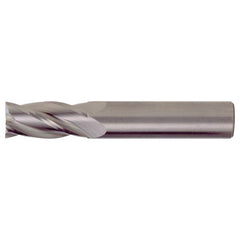 15/32″ × 1/2″ × 1″ × 3″ RHS / RHC Solid Carbide 4-Flute Square Nose Single End General Purpose End Mill - Bright - Exact Tool & Supply