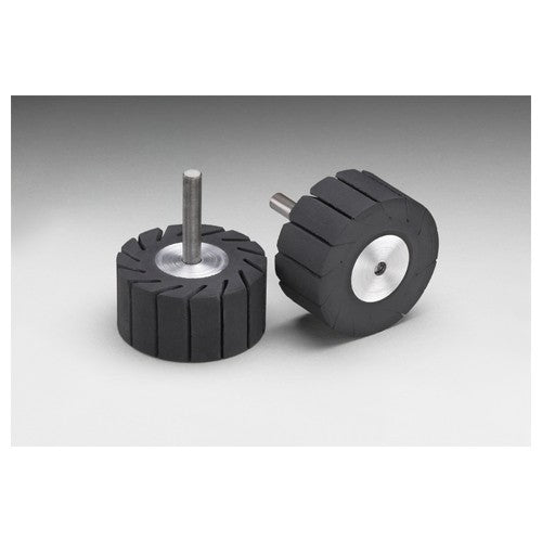 3M Rubber Slotted Expander Wheel 77720 2″ × 1″ 1/4 Diameter Shank - Exact Tool & Supply