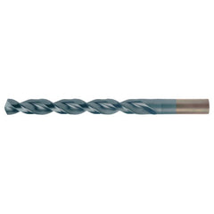 #43 RHS / RHC HSS-CO 8% (M42) 135 Degree Split Point Q-Cobalt Wide Land Parabolic Jobber Drill - TiCN - Exact Tool & Supply