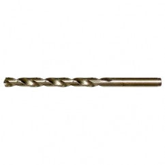 #30 RHS / RHC HSS-CO 8% (M42) 135 Degree Split Point Cobalt Heavy Duty Jobber Length Drill - Straw / Gold Oxide - Exact Tool & Supply