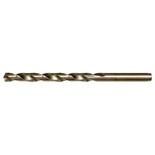 F RHS / RHC HSS-CO 8% (M42) 135 Degree Split Point Cobalt Heavy Duty Jobber Length Drill - Straw / Gold Oxide - Exact Tool & Supply