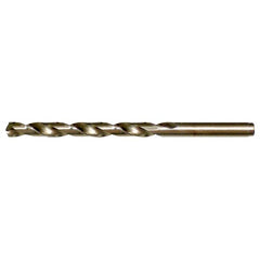 #1 RHS / RHC HSS-CO 8% (M42) 135 Degree Split Point Cobalt Heavy Duty Jobber Length Drill - Straw / Gold Oxide - Exact Tool & Supply