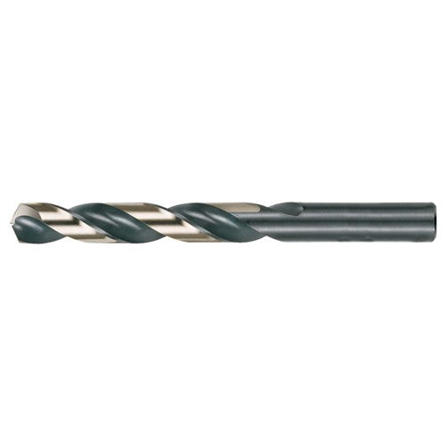 U RHS / RHC HSS 135 Degree Split Point Heavy Duty Jobber Length Drill - Black & Gold - Exact Tool & Supply