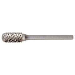 SC-53 Double Cut Solid Carbide Bur-Cylindrical with Ball Nose - Exact Tool & Supply