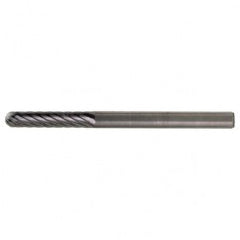 SC-7 Standard Cut Solid Carbide Bur-Cylindrical with Ball Nose - Exact Tool & Supply
