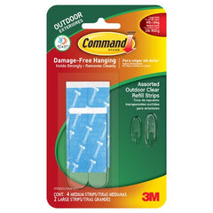 Command Outdoor Clear Medium and Large Refill Strips 17615CLRAW-ES - Exact Tool & Supply