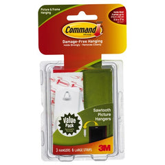 Command Sawtooth Picture Hangers Value Pack 17042-ES 3 hangers 6 strips - Exact Tool & Supply