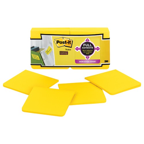 ‎Post-it Super Sticky Full Stick Notes F330-12SSY 3″ × 3″ (76 mm × 76 mm) 3M Yellow - Exact Tool & Supply