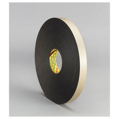 3M Double Coated Polyethylene Foam Tape 4496B Black 1/2″ × 36 yd 62 mil - Exact Tool & Supply
