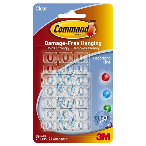 Command Clear Decorating Clips w/Clear Strips 17026CLR-CS - Exact Tool & Supply