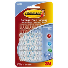 Command Clear Decorating Clips w/Clear Strips 17026CLR-CS - Exact Tool & Supply