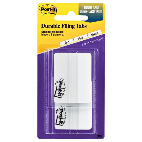 ‎Post-it Durable Tabs 686F-50WH 2 in. × 1.5 in. (50 8 mm × 38 mm) White - Exact Tool & Supply