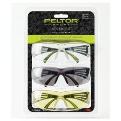 ‎Peltor Sport SecureFit Safety Eyewear SF400-P3PK-6 3 Pack: Clear + Amber + Gray Lenses AF - Exact Tool & Supply