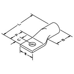 3M Scotchlok Copper One Hole Lug 30019 up to 35 kV 4 AWG Stud Size 1/4 (6) Gray - Exact Tool & Supply