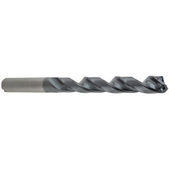 13/32″ Dia. × 0.4724″ Shank × 4.488″ Flute Length × 6.378″ OAL, 8xD, 140°, TA, 2 Flute, Coolant Thru, Round Solid Carbide Drill - Exact Tool & Supply
