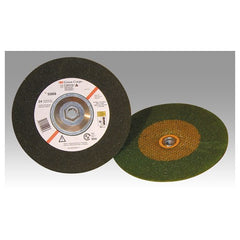 3M Green Corps Depressed Center Grinding Wheel T27 9″ × 1/4″ × 7/8″ 24 Grit - Exact Tool & Supply