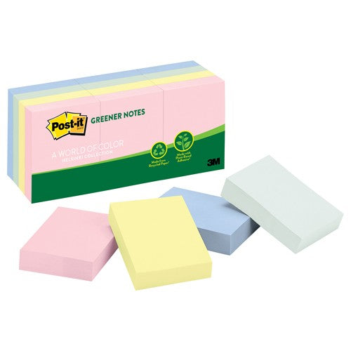 ‎Post-it Greener Notes 653-RP-A 1-3/8″ × 1-7/8″ (34 9 mm × 47 6 mm) Helsinki Colors - Exact Tool & Supply
