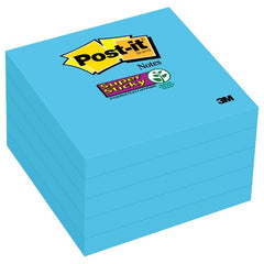 ‎Post-it Super Sticky Notes 654-5SSBE 3″ × 3″ (76 mm × 76 mm) Electric Blue - Exact Tool & Supply